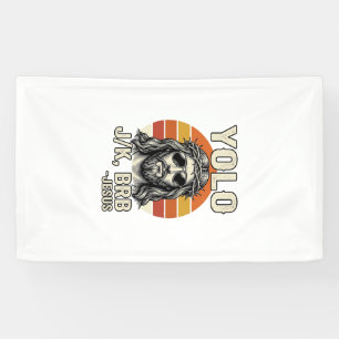Grappige Jezus Vintage Sunset Gravure Citaat Desig Spandoek