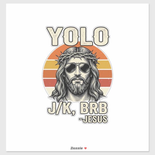 Grappige Jezus Vintage Sunset Gravure Citaat Desig Sticker (Vel)