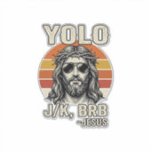 Grappige Jezus Vintage Sunset Gravure Citaat Desig Sticker (Voorkant)