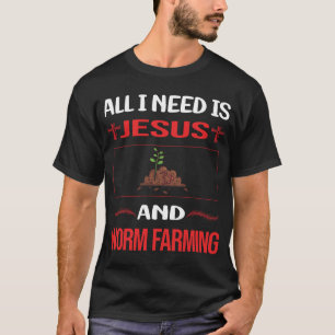 Grappige Jezus Worm Farming Boer Vermicomposting T-shirt