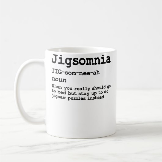 Grappige Jigsaw Puzzel Liefhebber - Jigsomnia Defi Koffiemok (Links)