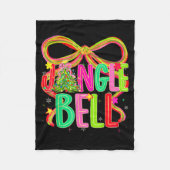 Grappige Jingle Bells Coquette Strik Vrolijk Kerst Fleece Deken (Voorkant)