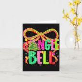 Grappige Jingle Bells Coquette Strik Vrolijk Kerst Kaart (Gele Bloem)