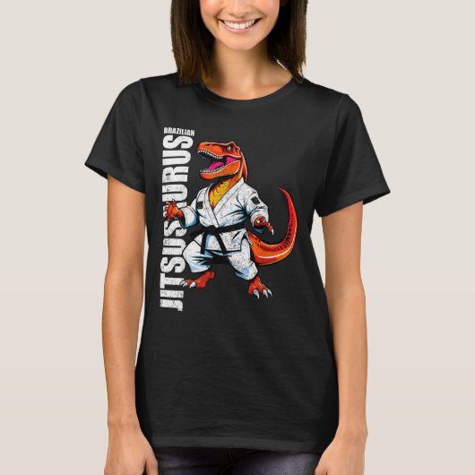 Grappige Jitsusaurus T-rex Braziliaanse Dinosaur B T-shirt (Voorkant)