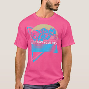 Grappige Jiu Jitsu BJJ Retro Jezus heeft je rug T-shirt