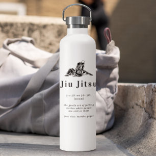 Grappige Jiu Jitsu-definitie   Persoonlijk monogra Waterfles