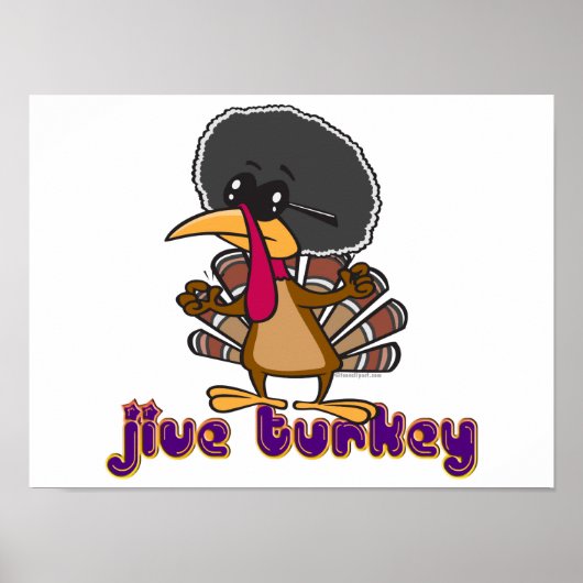 grappige jive turkey cartoon met tekst poster (Voorkant)