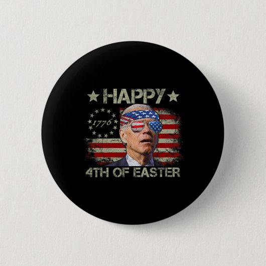 Grappige Joe Biden 4 juli gelukkige 4e Pasen Ons Ronde Button 5,7 Cm (Voorkant)