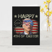 Grappige Joe Biden 4 juli Happy 4e Pasen Ons Kaart (Gele Bloem)