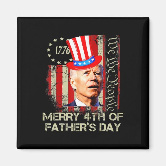 Grappige Joe Biden 4 juli vrolijk 4 van vader Magneet (Voorkant)