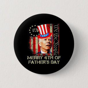 Grappige Joe Biden 4 juli vrolijk 4 van vader Ronde Button 5,7 Cm