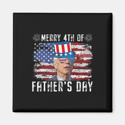 Grappige Joe Biden 4 juli vrolijk 4 van vaders d Magneet (Voorkant)