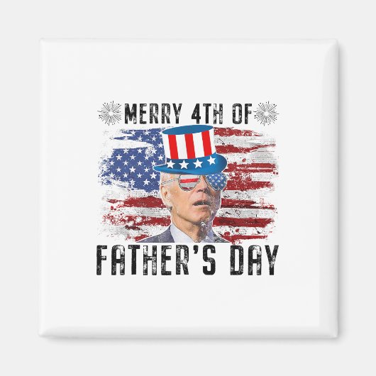 Grappige Joe Biden 4 juli vrolijk 4 van vaders d Magneet (Voorkant)