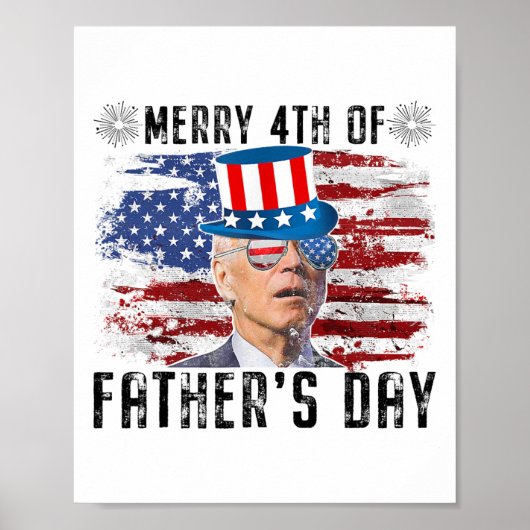 Grappige Joe Biden 4 juli vrolijk 4 van vaders d Poster (Voorkant)