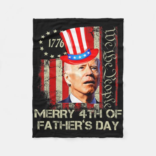 Grappige Joe Biden 4 juli vrolijke 4e Vaderdag Fleece Deken (Voorkant)