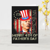 Grappige Joe Biden 4 juli vrolijke 4e Vaderdag Kaart (Gele Bloem)