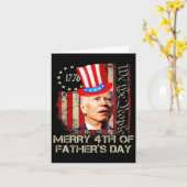 Grappige Joe Biden 4 juli vrolijke 4e Vaderdag  Kaart (Gele Bloem)