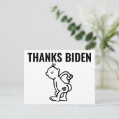 GRAPPIGE JOE BIDEN BEDANKT POSTKAARTEN (Staand voorkant)