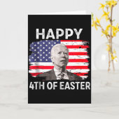 Grappige Joe Biden Fijne 4e Juli Verwarde Pasen Kaart (Gele Bloem)