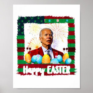 Grappige Joe Biden Gelukkig Pasen Verward 4 juli  Poster