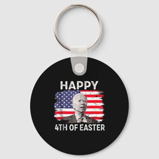 Grappige Joe Biden Gelukkige 4e Juli Verwarde Pase Sleutelhanger (Voorkant)