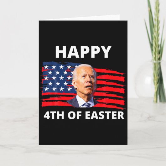 Grappige Joe Biden Gelukkige 4e Pasen Verwarde 4e  Kaart (Voorkant)