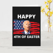 Grappige Joe Biden Gelukkige 4e Pasen Verwarde 4e  Kaart (Gele Bloem)