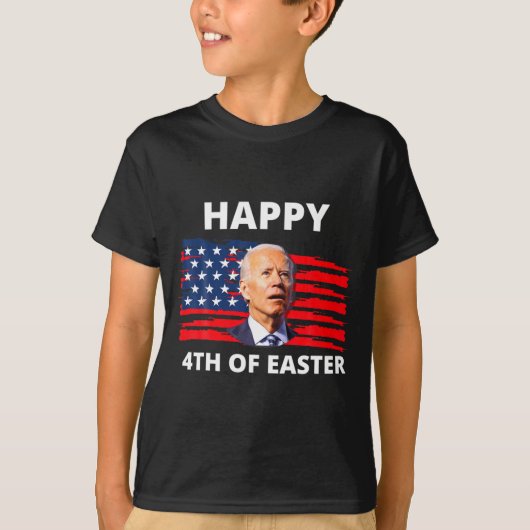 Grappige Joe Biden Gelukkige 4e Pasen Verwarde 4e T-shirt (Voorkant)