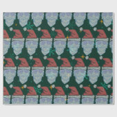 grappige joe biden lelijke kerstfeest santa hat cadeaupapier (Vlak)