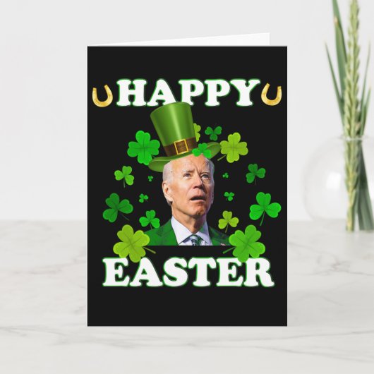 Grappige Joe Biden Pasen Verward St Patricks Dag Kaart (Voorkant)