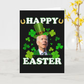 Grappige Joe Biden Pasen Verward St Patricks Dag Kaart (Gele Bloem)