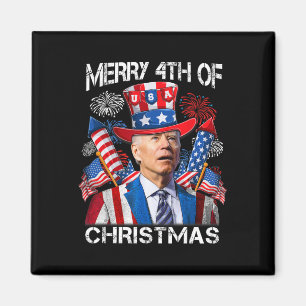 Grappige Joe Biden Prettig 4de Kerstmis 4de Juli Magneet