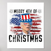 Grappige Joe Biden Prettig 4de Kerstmis 4de Juli Poster (Voorkant)
