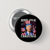 Grappige Joe Biden Prettig 4de Kerstmis 4de Juli Ronde Button 5,7 Cm (Voorkant /achterkant)