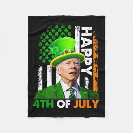 Grappige Joe Biden St Patricks Dag Gelukkig 4th va Fleece Deken (Voorkant)