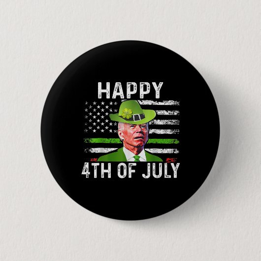 Grappige Joe Biden St Patricks Dag Gelukkig 4th va Ronde Button 5,7 Cm (Voorkant)