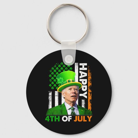 Grappige Joe Biden St Patricks Dag Gelukkig 4th va Sleutelhanger (Voorkant)