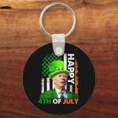 Grappige Joe Biden St Patricks Dag Gelukkig 4th va Sleutelhanger (Voorkant)
