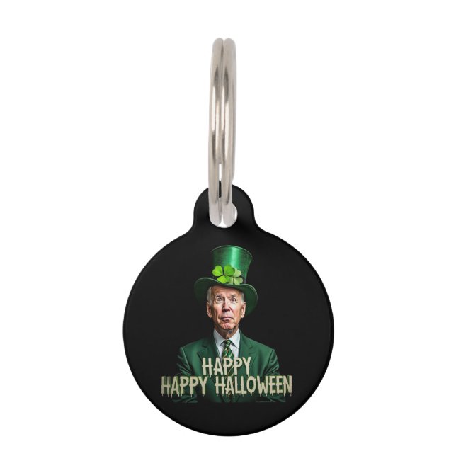 Grappige Joe Biden St. Patrick's Day in de war Huisdierpenning (Voorkant)