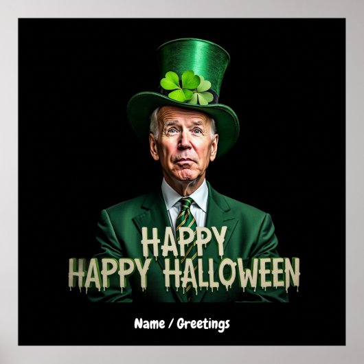 Grappige Joe Biden St. Patrick's Day in de war Poster (Voorkant)