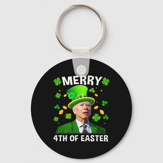 Grappige Joe Biden St Patricks Day vrolijke 4e Pas Sleutelhanger (Voorkant)