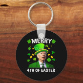 Grappige Joe Biden St Patricks Day vrolijke 4e Pas Sleutelhanger (Voorkant)