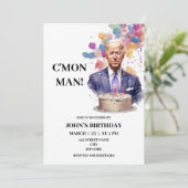 Grappige Joe Biden verjaardagsuitnodiging Kaart (Staand voorkant)