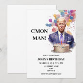 Grappige Joe Biden verjaardagsuitnodiging Kaart (Voorkant / Achterkant)