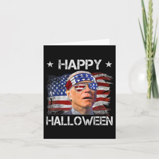 Grappige Joe Biden vierde 4 juli Happy Halloween Kaart (Voorkant)