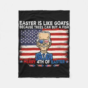 Grappige Joe Biden vrolijke 4e Pasen ontwerp vierd Fleece Deken