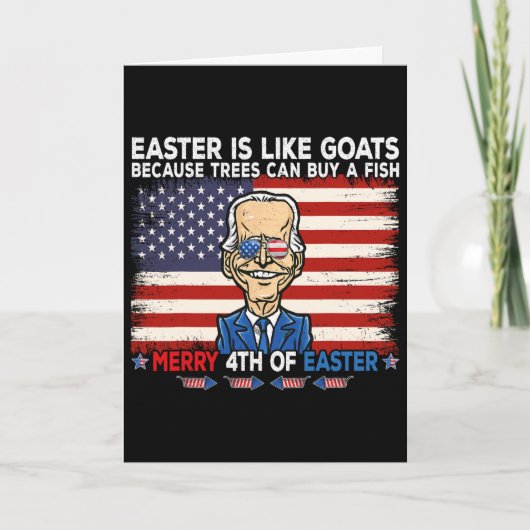 Grappige Joe Biden vrolijke 4e Pasen ontwerp vierd Kaart (Voorkant)