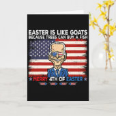 Grappige Joe Biden vrolijke 4e Pasen ontwerp vierd Kaart (Gele Bloem)