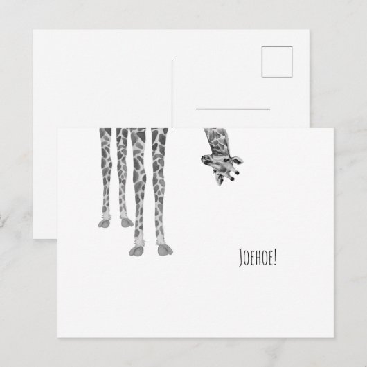 Grappige Joehoe Quote, Gedag Zeggen, Giraf Kaart (Voorkant / Achterkant)