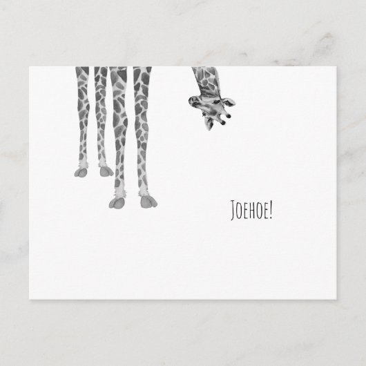 Grappige Joehoe Quote, Gedag Zeggen, Giraf Kaart (Voorkant)